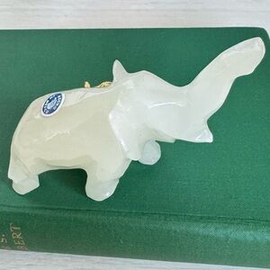 Vintage Alabaster Elephant Figure